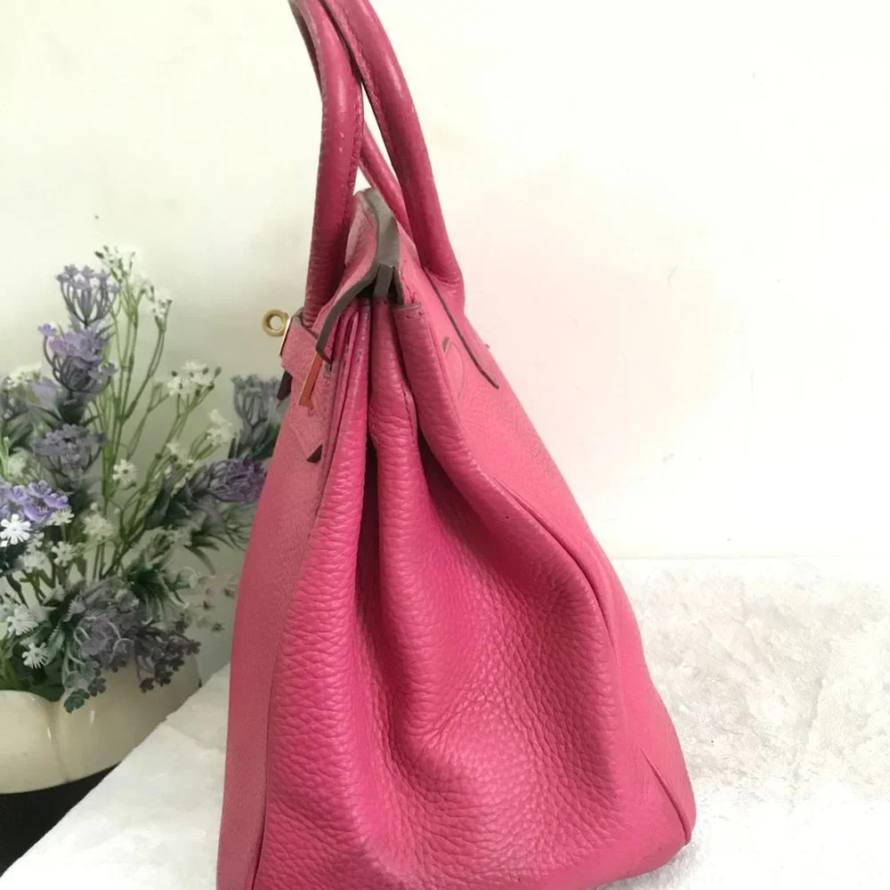 Hermes Birkin Handbag Rose Pourpre Togo With Gold Hardware 32 Pink - Picture 4 of 12